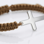 Woven Stainless Steel Cross Bracelet for Men | Baptized