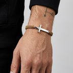 Woven Stainless Steel Cross Bracelet for Men | Baptized
