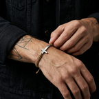 Woven Stainless Steel Cross Bracelet for Men | Baptized