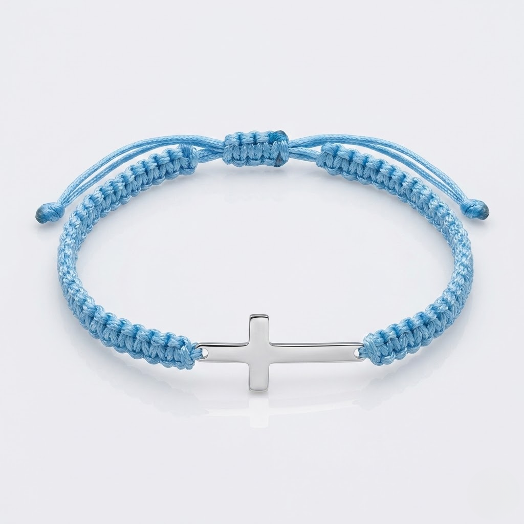 Woven Stainless Steel Cross Bracelet for Men | Baptized