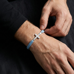 Woven Stainless Steel Cross Bracelet for Men | Baptized