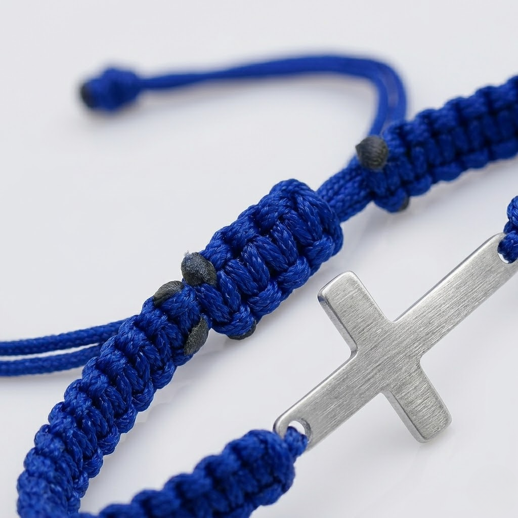 Woven Stainless Steel Cross Bracelet for Men | Baptized