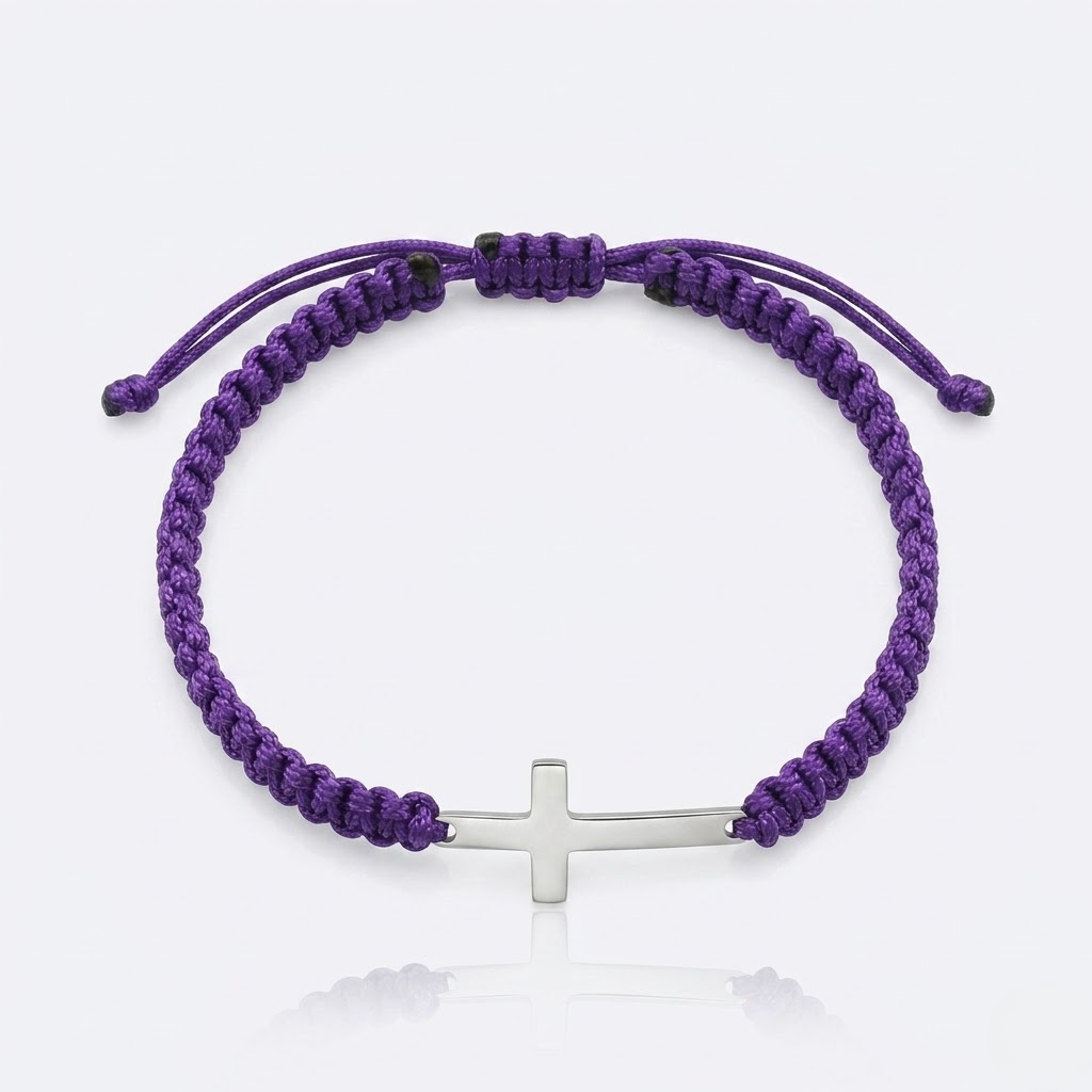Woven Stainless Steel Cross Bracelet for Men | Baptized