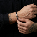 Woven Stainless Steel Cross Bracelet for Men | Baptized