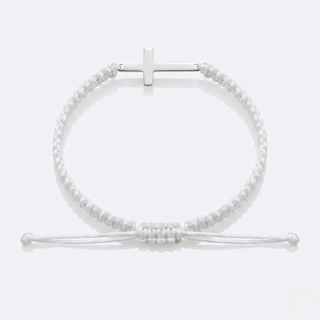 Woven Stainless Steel Cross Bracelet for Men | Baptized