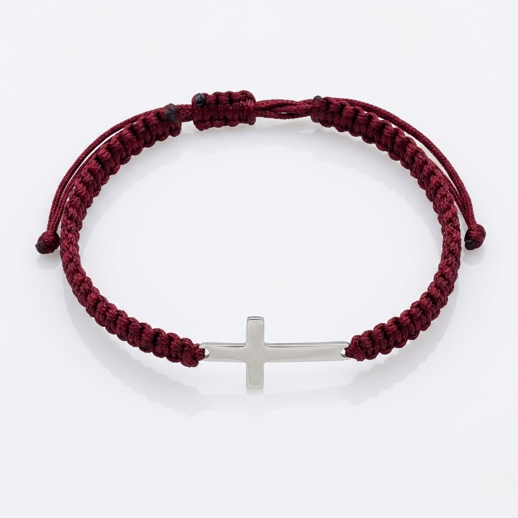 Woven Stainless Steel Cross Bracelet for Men | Baptized