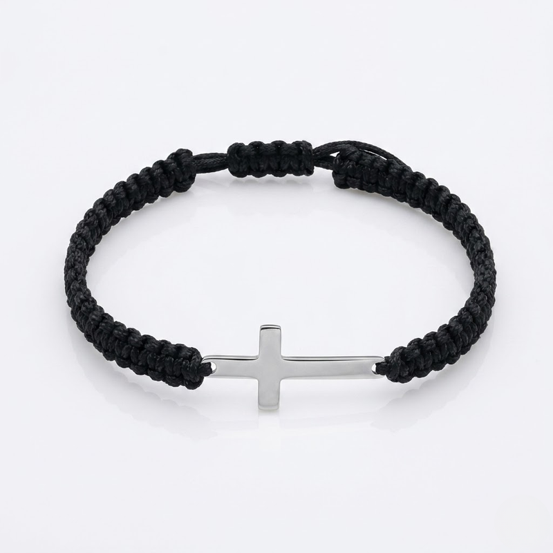 Woven Stainless Steel Cross Bracelet for Men | Baptized
