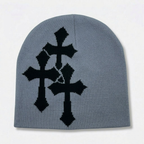 Y2K Crucifix Jacquard Knitted Hat-Tithesource-