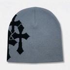 Y2K Crucifix Jacquard Knitted Hat-Tithesource-