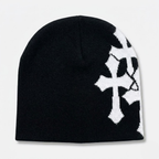 Y2K Crucifix Jacquard Knitted Hat-Tithesource-