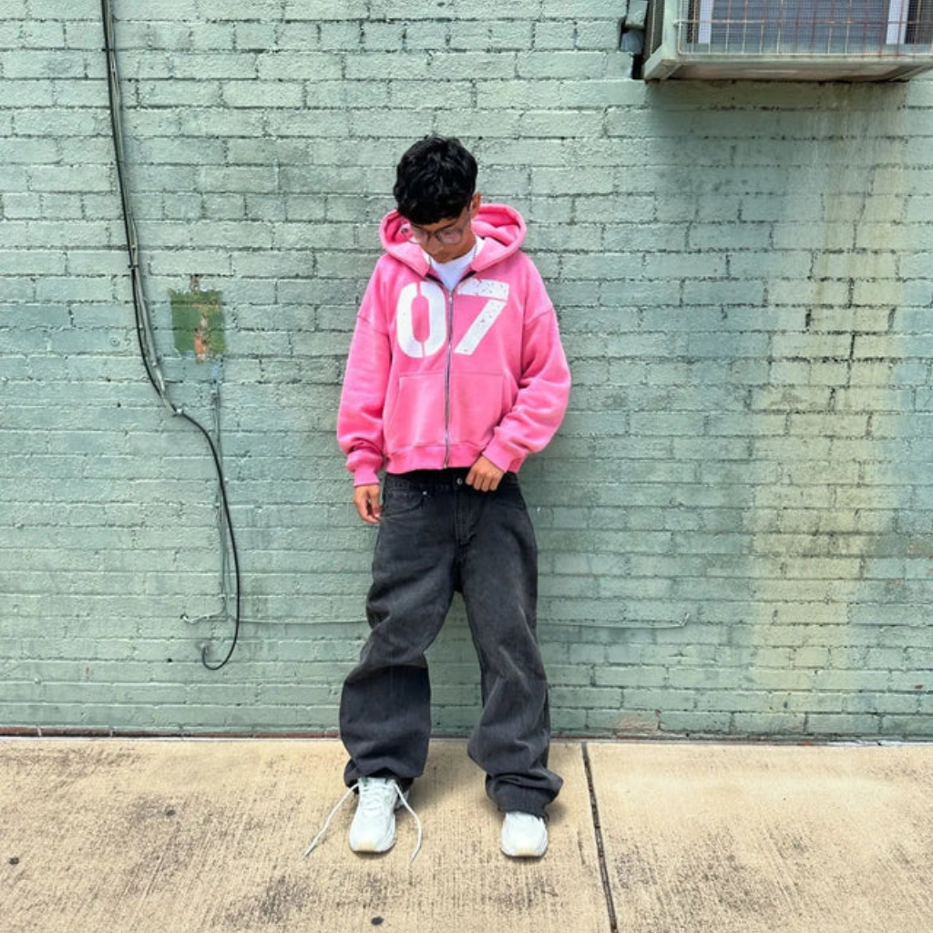 Y2K Oversized Zip Up Hoodie 07