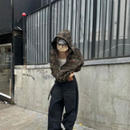 Y2K Retro Camouflage Zip Up Hoodie