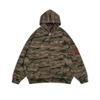 Y2K Retro Camouflage Zip Up Hoodie