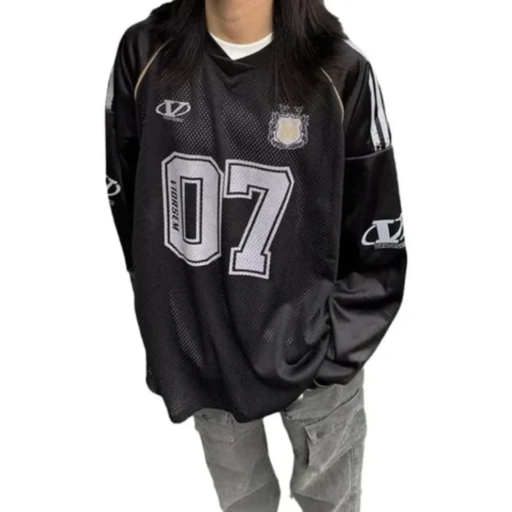 Y2K Retro Long Sleeve Printed Jersey T-Shirt