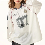 Y2K Retro Long Sleeve Printed Jersey T-Shirt