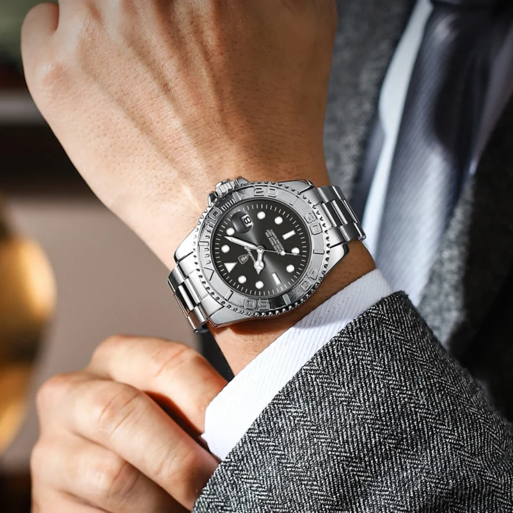 Yacht Diver - Stainless Steel Watch - Date - Luminous