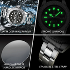 Yacht Diver - Stainless Steel Watch - Date - Luminous