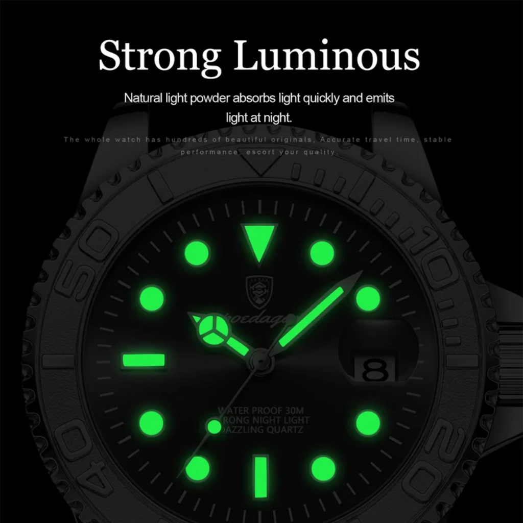 Yacht Diver - Stainless Steel Watch - Date - Luminous