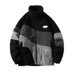 Zip Up Sweater Men High Collar Streetwear Y2K-Tithesource-Black-S-