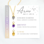 Zodiac Birthstone Necklace Gold Women