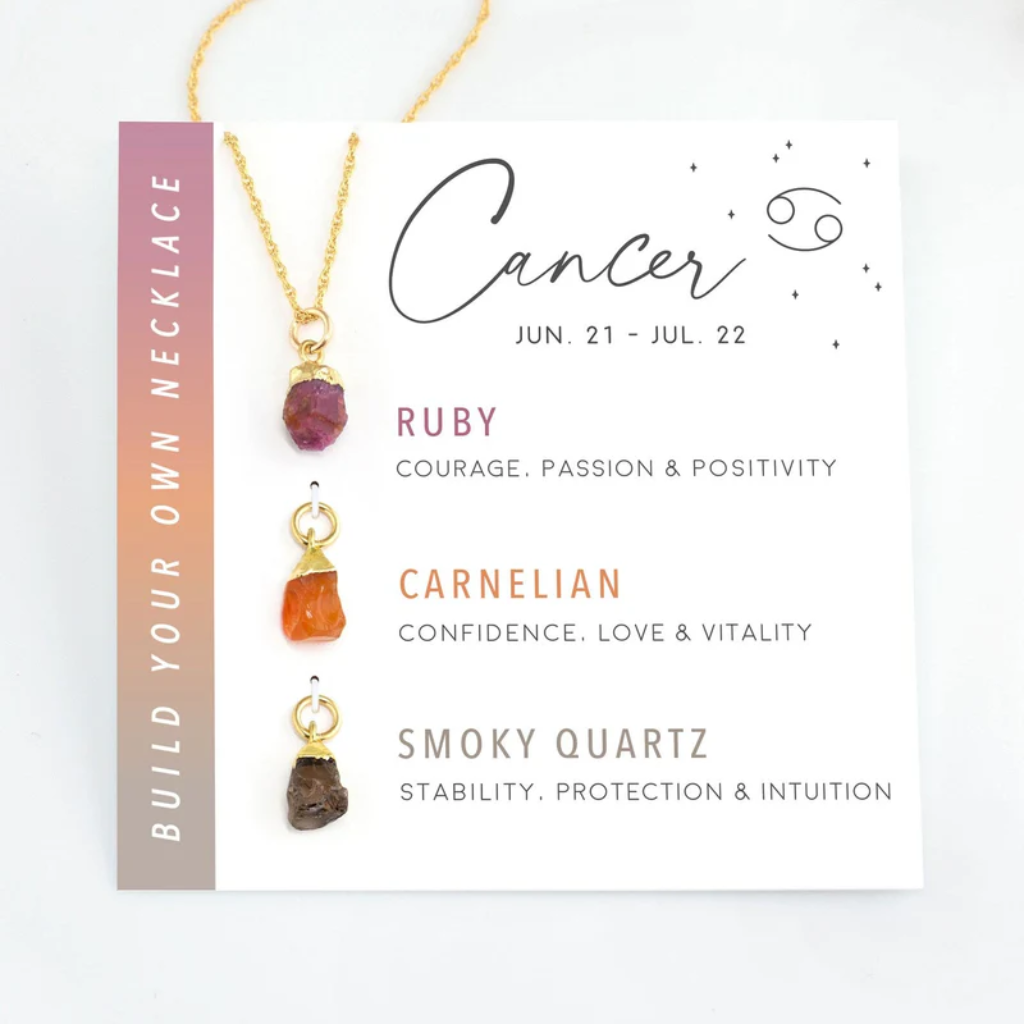 Zodiac Birthstone Necklace Gold Women