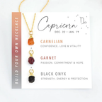 Zodiac Birthstone Necklace Gold Women