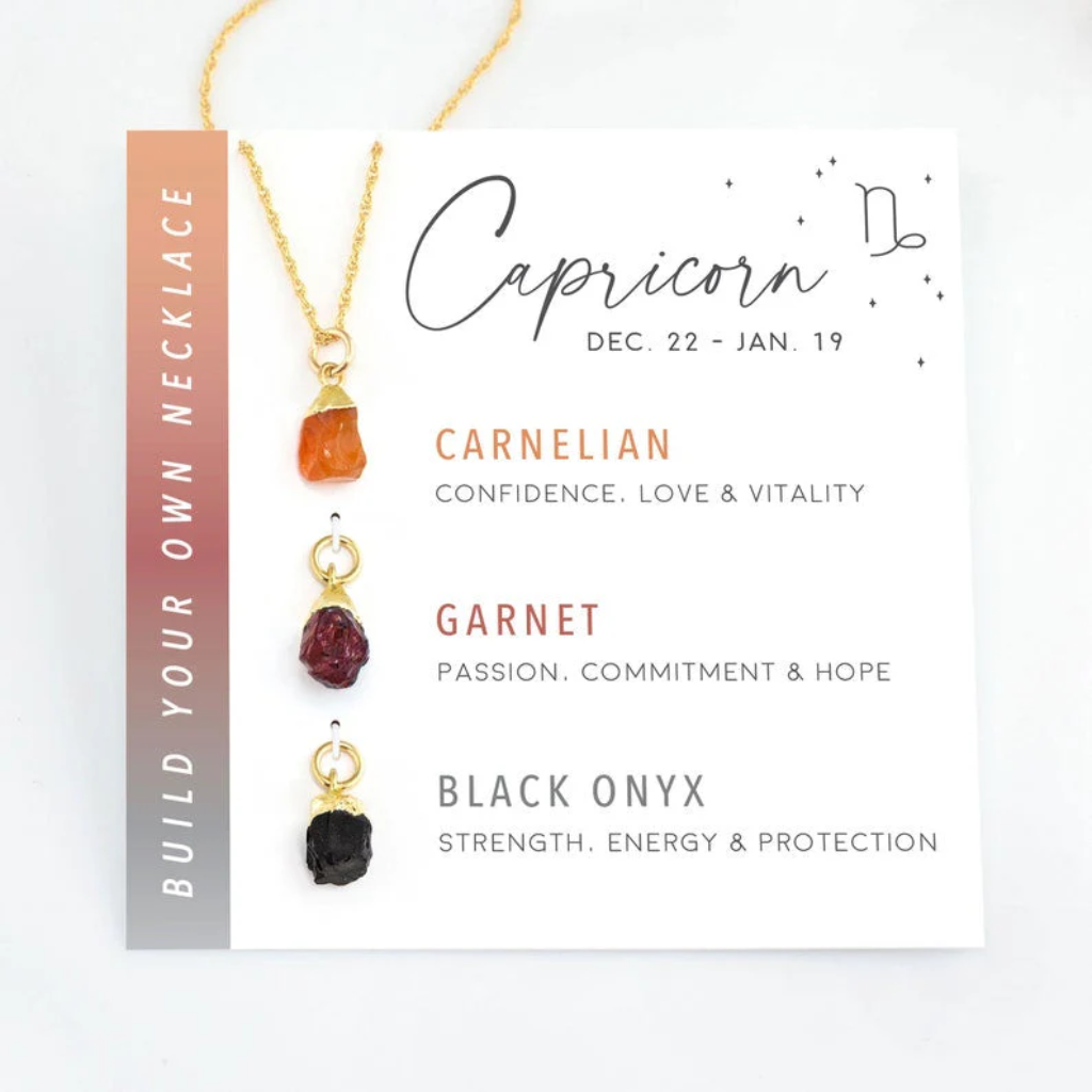 Zodiac Birthstone Necklace Gold Women