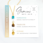 Zodiac Birthstone Necklace Gold Women