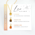 Zodiac Birthstone Necklace Gold Women