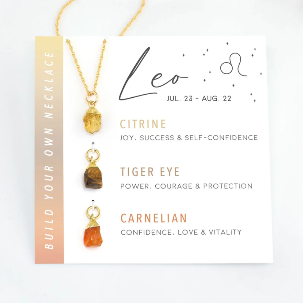 Zodiac Birthstone Necklace Gold Women