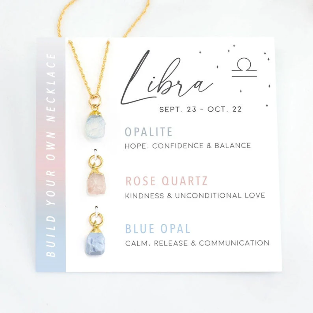 Zodiac Birthstone Necklace Gold Women