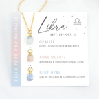 Zodiac Birthstone Necklace Gold Women
