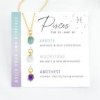 Zodiac Birthstone Necklace Gold Women