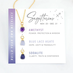 Zodiac Birthstone Necklace Gold Women