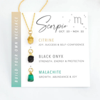 Zodiac Birthstone Necklace Gold Women