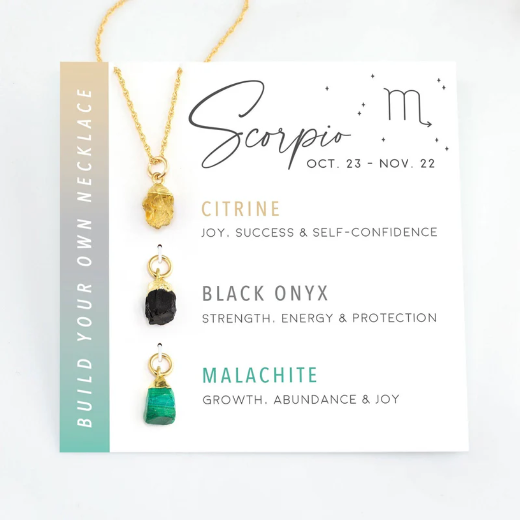 Zodiac Birthstone Necklace Gold Women