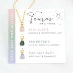 Zodiac Birthstone Necklace Gold Women
