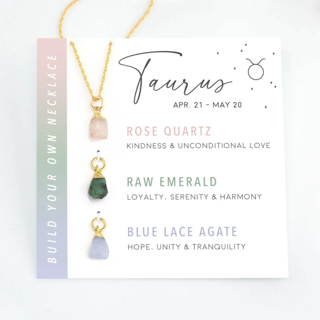 Zodiac Birthstone Necklace Gold Women