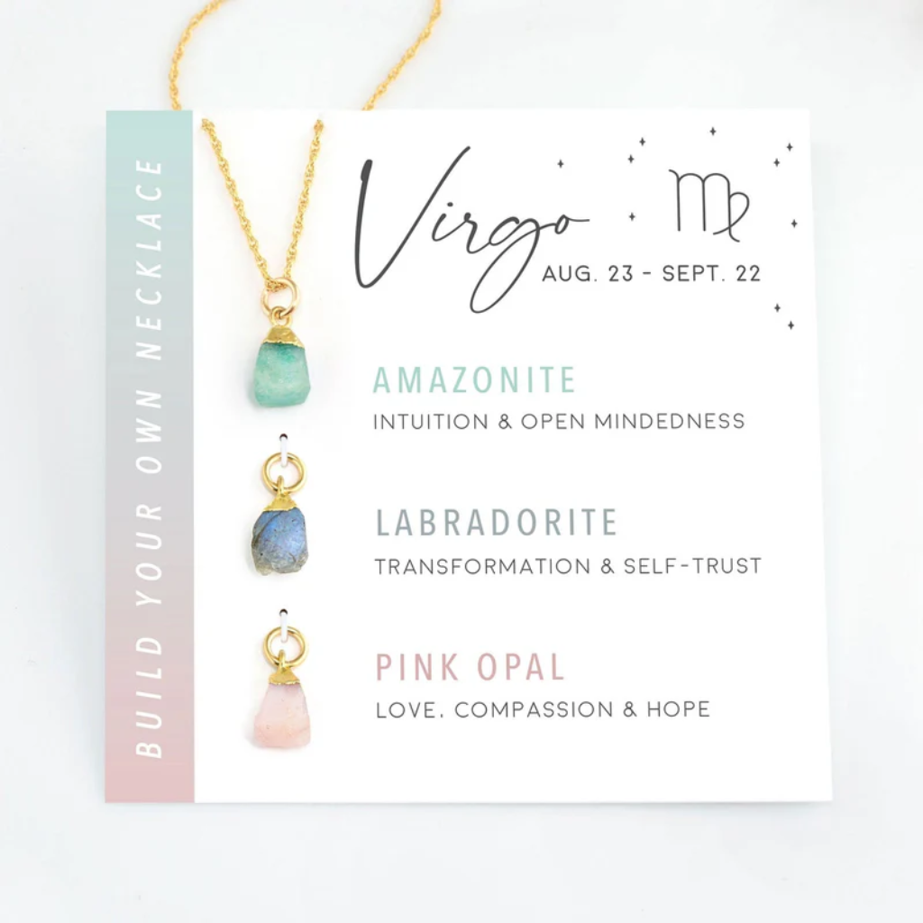 Zodiac Birthstone Necklace Gold Women