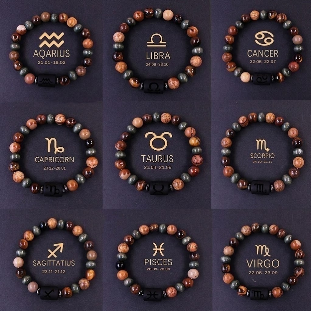 Zodiac Bracelet - Natural Stones - Gift