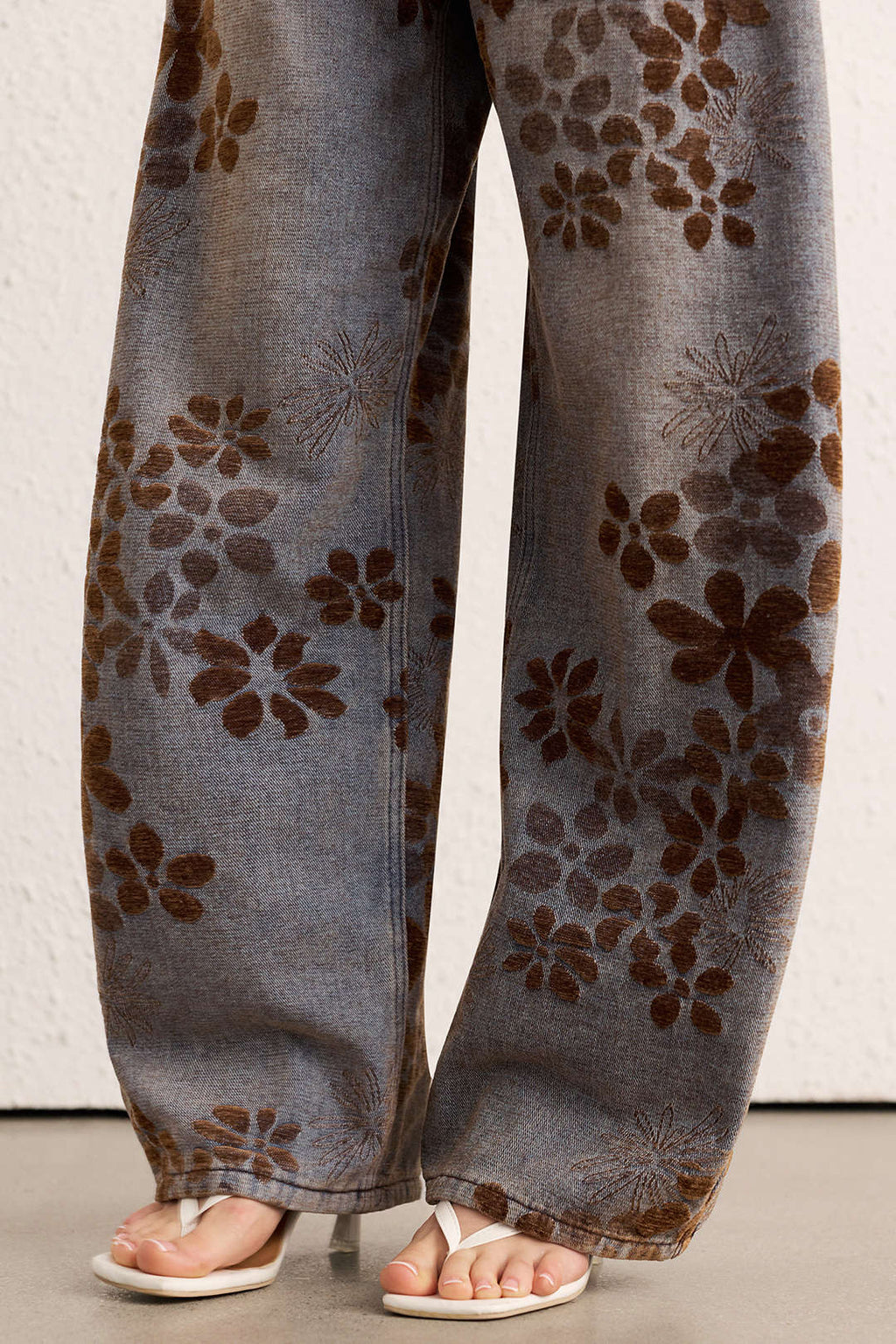 Baggy Jeans Women - Floral Print High Waist Denim-Tithesource-