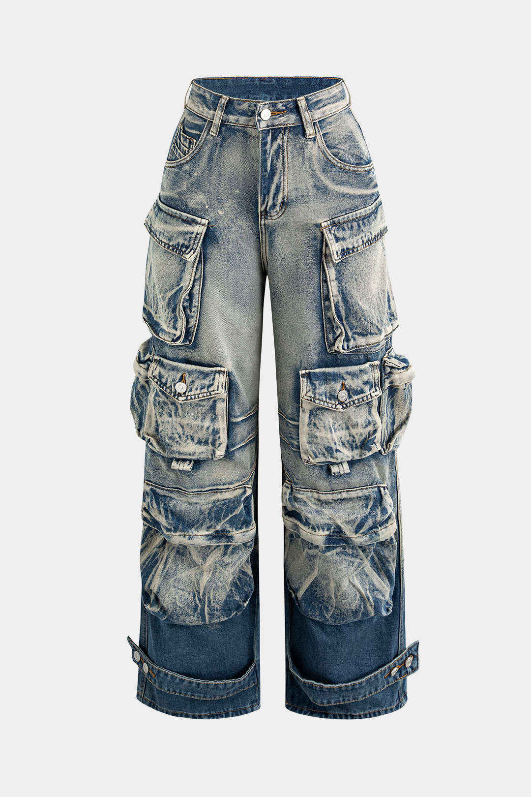 Cargo Jeans Women - Wide Leg Multi Pocket