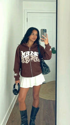 Oversized Zip Up Hoodie Streetwear Y2K-Tithesource-